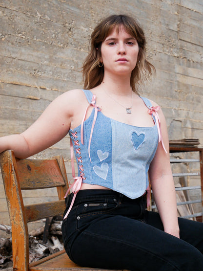 The Denim Heart Corset